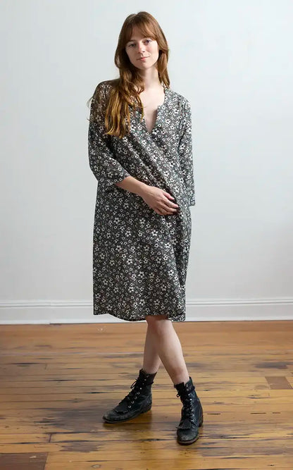 Caftan Dress Cafe Length in LINNA