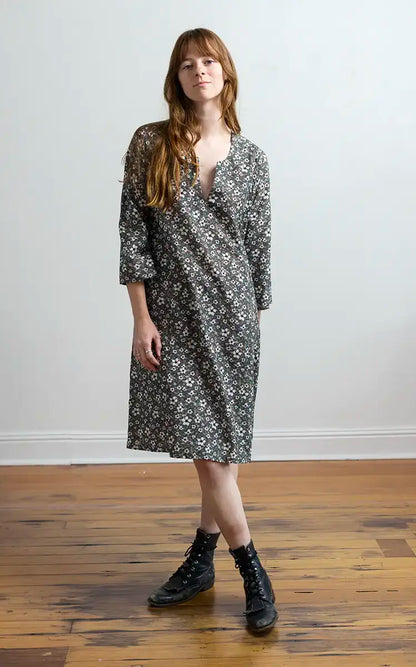 Caftan Dress Cafe Length in LINNA