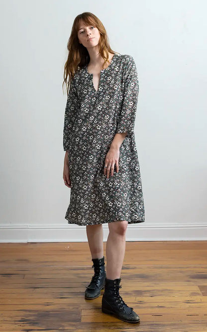 Caftan Dress Cafe Length in LINNA