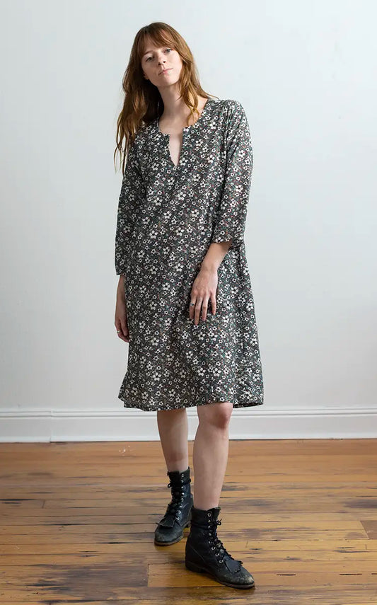 Caftan Dress Cafe Length in LINNA
