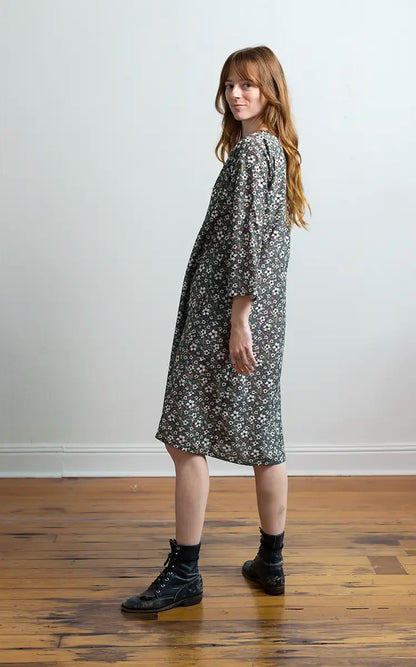 Caftan Dress Cafe Length in LINNA