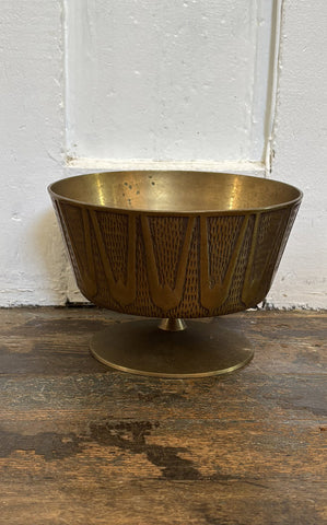 Vintage mid century brass footed bowl