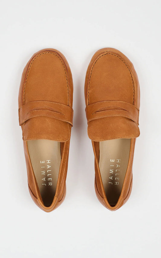 Jamie Haller The Unlined Penny Loafer in Cuoio
