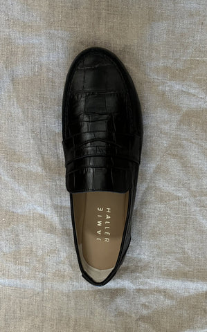 Jamie Haller Loafer in Black Croc