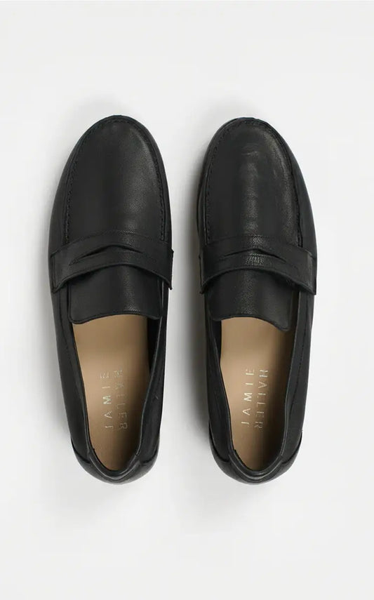 Jamie Haller The Unlined Penny Loafer in Nero