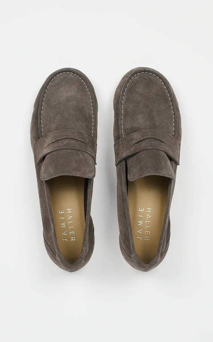 Jamie Haller The Unlined Penny Loafer in Smoke