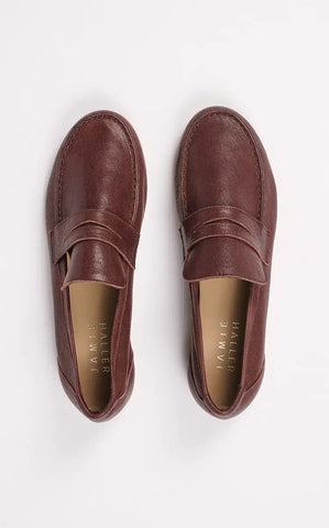 Jamie Haller The Unlined Penny Loafer in Bordeaux