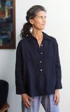 Oversized Workshirt in Ink Linen