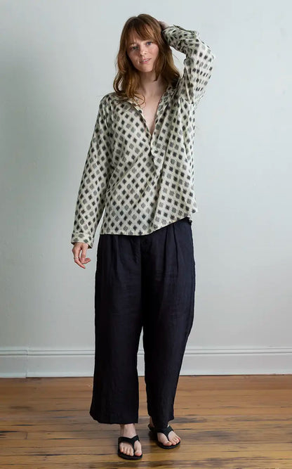 Potter's Top in Cream Jamdani