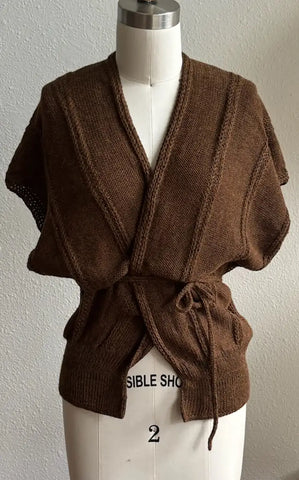 Sleeveless String Sweater in Nutmeg Alpaca