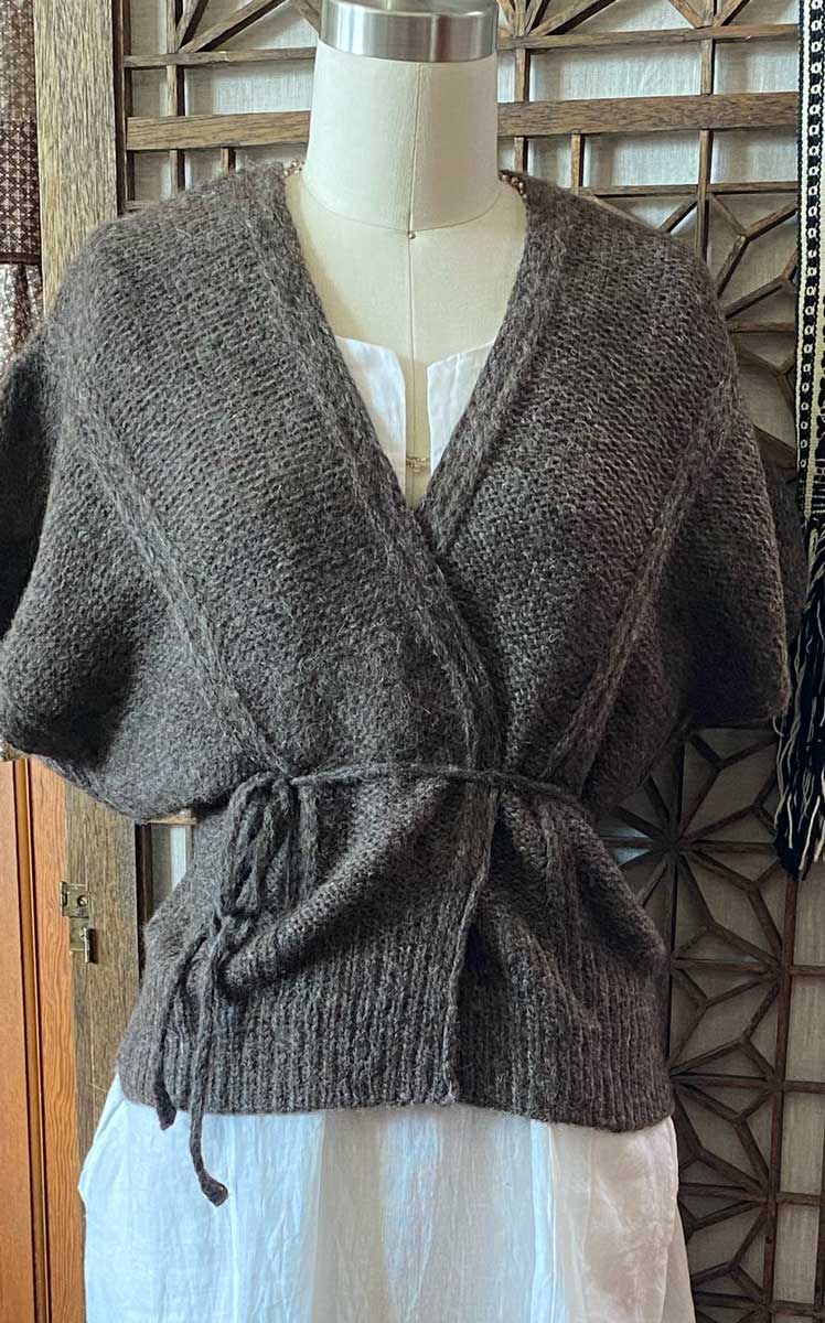 Sleeveless String Sweater in Mink Suri Alpaca