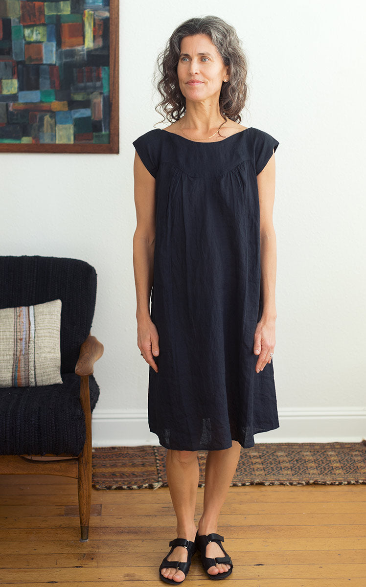 Stella Dress in Ink Linen