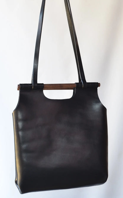 Talouha Wood Handle Bag in Black