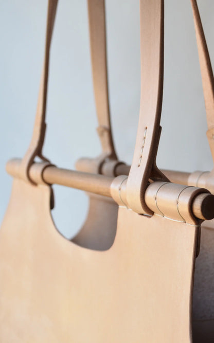 Talouha Wood Handle Bag in Raw Natural
