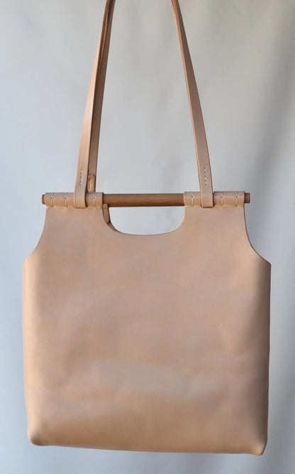 Talouha Wood Handle Bag in Raw Natural