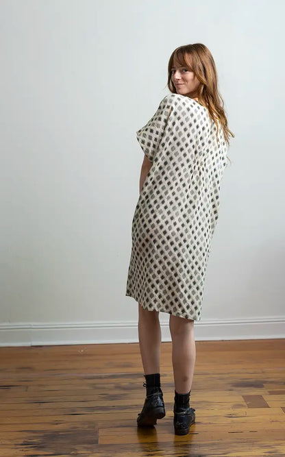 Viv Dress in Cream Jamdani