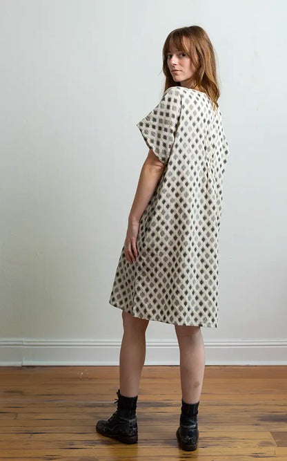Viv Dress in Cream Jamdani