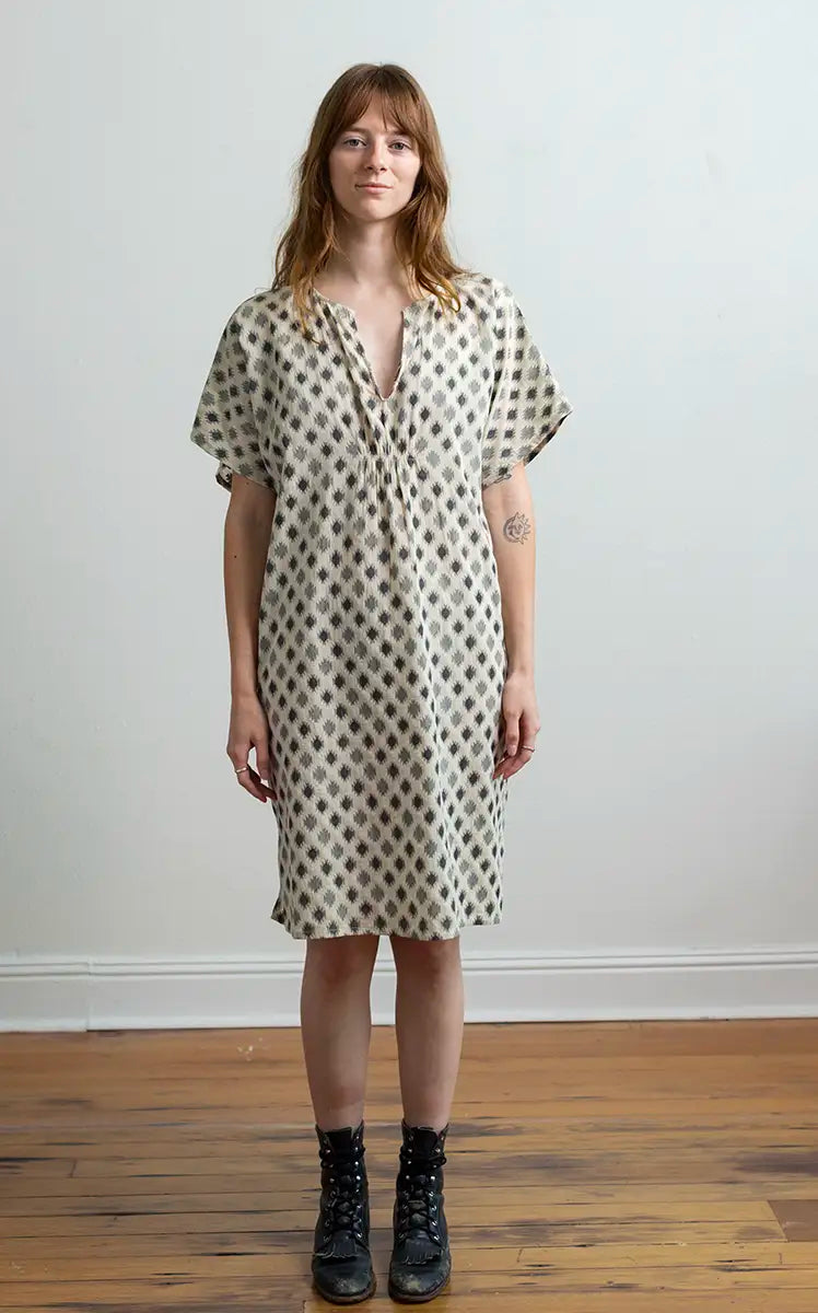 Viv Dress in Cream Jamdani