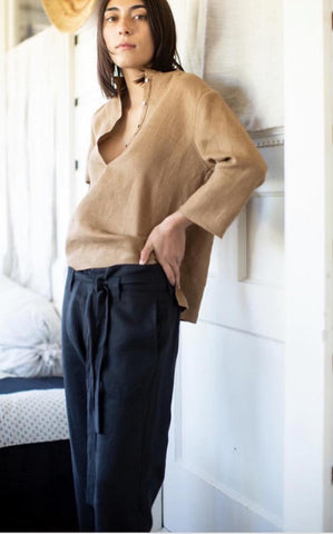 Alameda Pant in Ink Linen