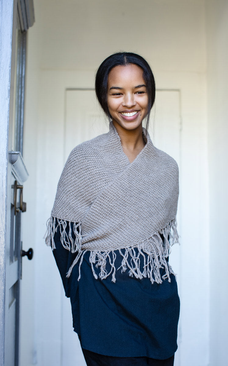 Alpaca Shawl in oat