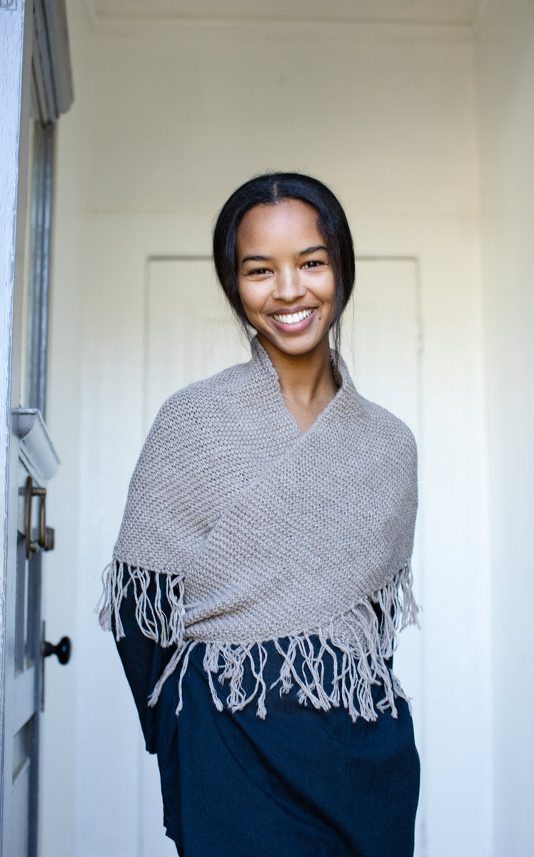 Alpaca Shawl in oat