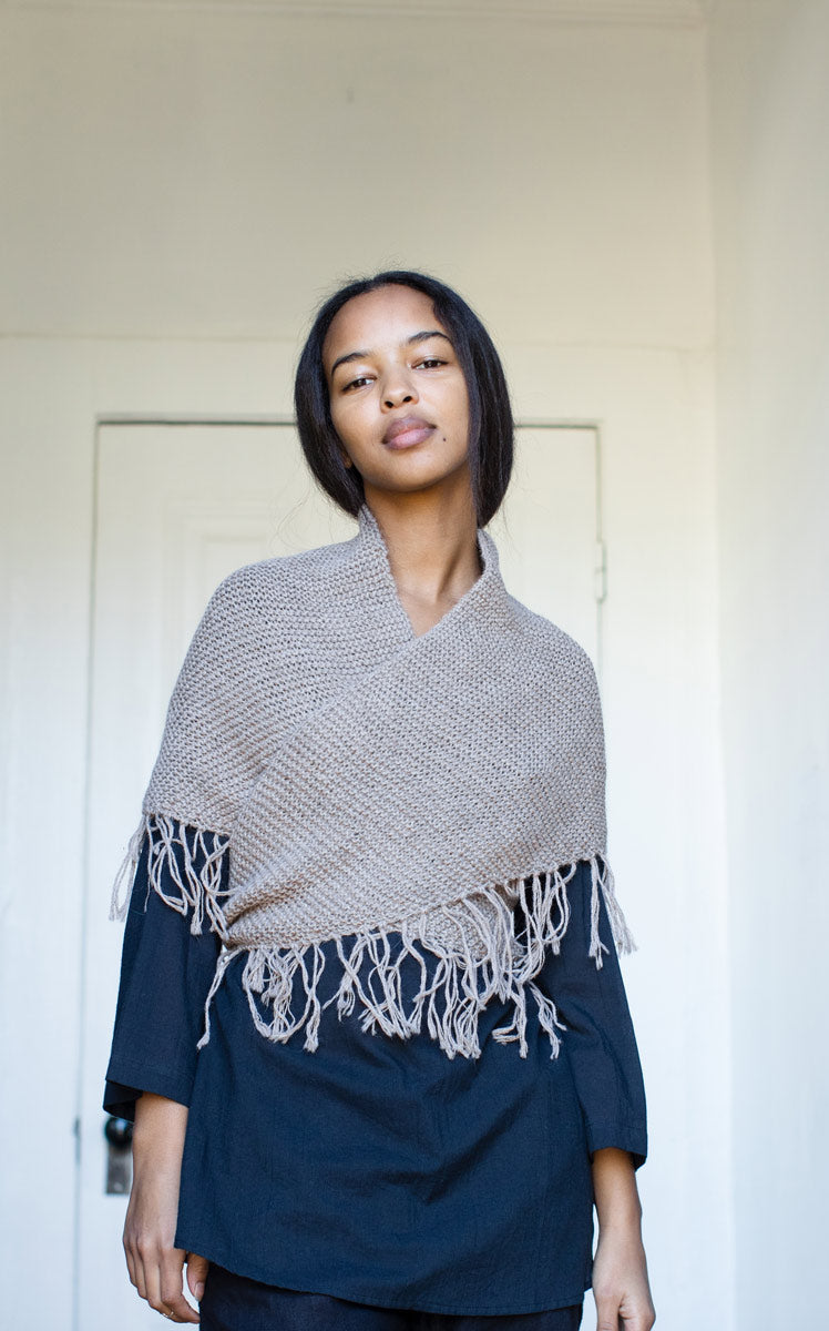 Alpaca Shawl in oat