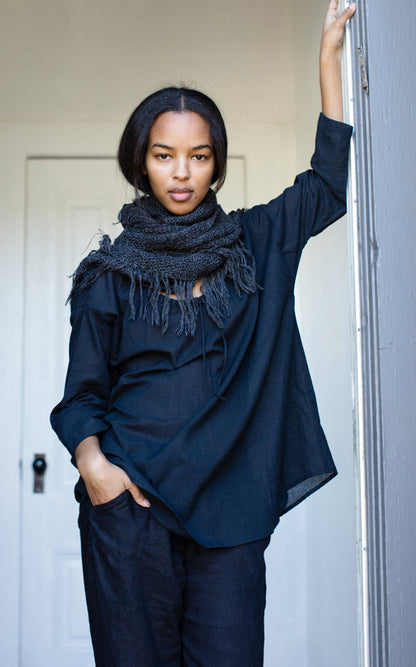 Alpaca Shawl in Charcoal