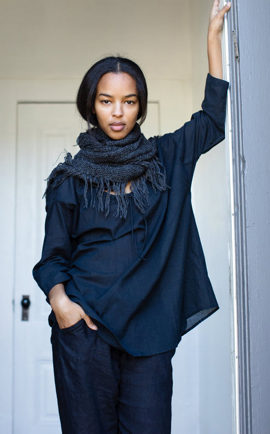 Alpaca Shawl in Charcoal