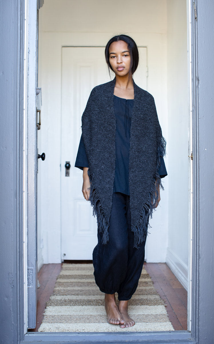 Alpaca Shawl in Charcoal