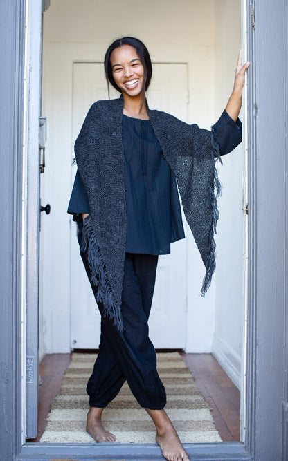 Alpaca Shawl in Charcoal