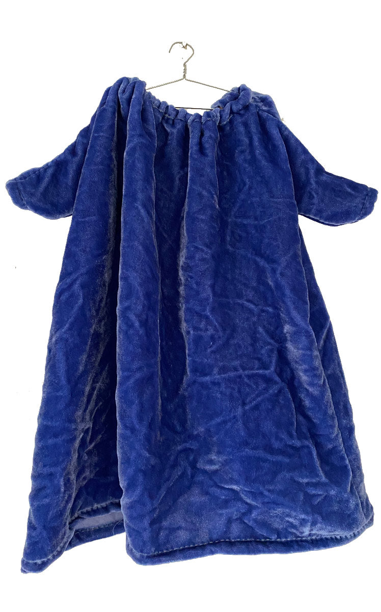 deep blue washed velvet dress