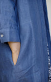 Workshirt Coat in French Blue Linen