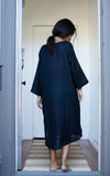 Gardener's Dress in Noir Woven Khadi