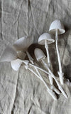Handmade paper mushroom sculptures
